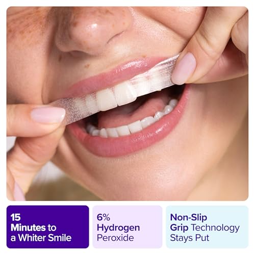 Image of BURST Sensitive Teeth Whitening Strips (Mint) | 20 Strips /10 Treatments - Each with 1 Upper /1 Lower | Visible Results in 15 Minutes | No-Slip Grip | Enamel-Safe Whitening Kit