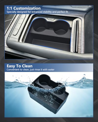Image of Cup Holder Insert for 2027 Kia Telluride Prestige Accessories | SX Prestige /X-line SX Prestige /X-Pro SX Prestige, Non-Slip Silicone Center Console Protectorto Prevent Spills & Scratches