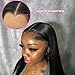 Lagos M Shaped Wig Silky Straight Glueless Wig 150% Density New Trend Lagos Hairline Human Hair Pre Plucked Vietnamese Raw Hair 13x6 HD Invisible Lace Front Wigs with Bleached Knots 26 Inch