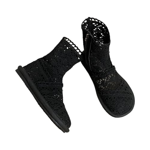 Halbstiefel Damen Sommer - Kurzstiefel Damen Spitzen Weiter Schaft...