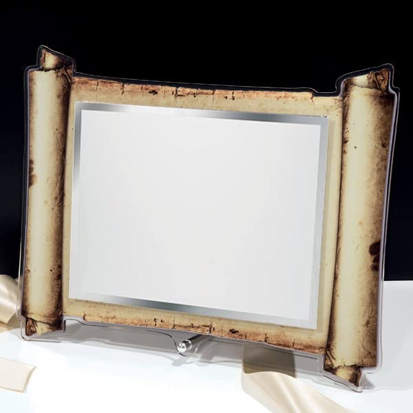 Targa Personalizzata Su Supporto Legno Noce 20x26x2 Cm - Placca In Alluminio Oro O Argento Con Incisione A Colori, Ideale Per Regali - Foto 2