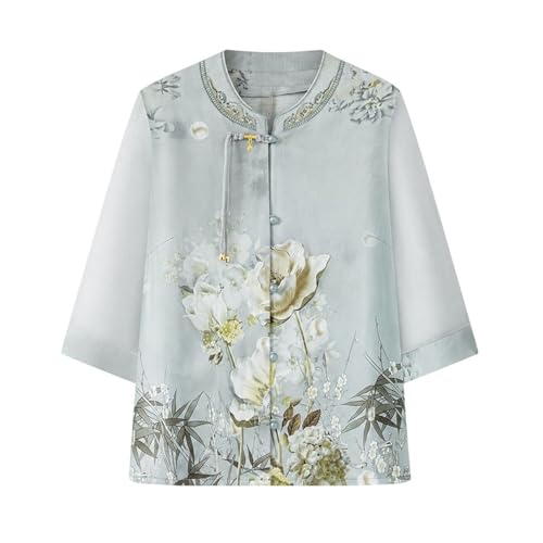 Blusa de estilo chino para mujer ideal para oficina y cenas especiales