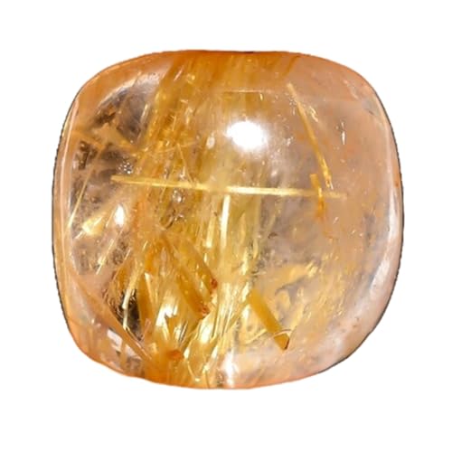 Quartz rutile doré cabochon coussin 12mm, une pierre de caractère pour vos bijoux uniques