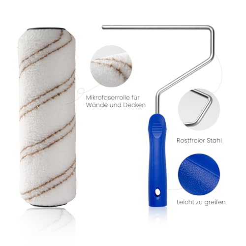 Mikrofaser Farbroller 7 Zoll (178MM), große Farbroller für die Malerei auf glatten und halb-rauen Oberflächen, für den Anstrich von Wänden oder Decken