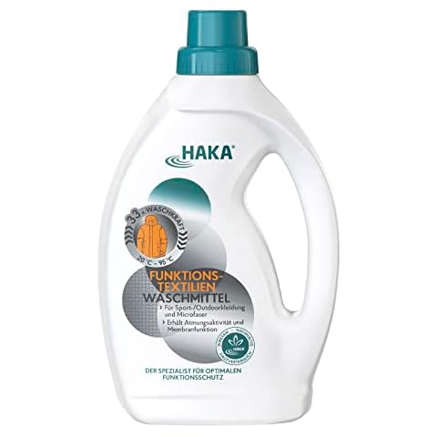 HAKA Funktionstextilien Waschmittel, 33 Waschgänge, für Sportwäsche, Outdoorkleidung und Microfasern, 1 l Cover