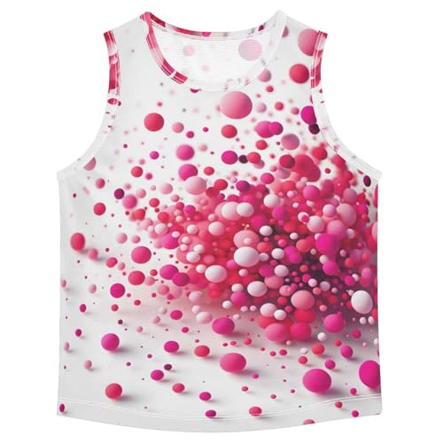 susiyo Pink Polka Dots Boys Sleeveless Tank Top Girls Athletic T Shirt