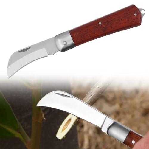 Navaja para Injertar para Jardinería,Cuchillo de Injerto,Cuchillos para Jardinería,Cuchillo Injerto Plegable,Cuchillo Injerto Acero Inoxidable,Cuchillo para Jardinería,Cuchillo Poda Injerto Jardín