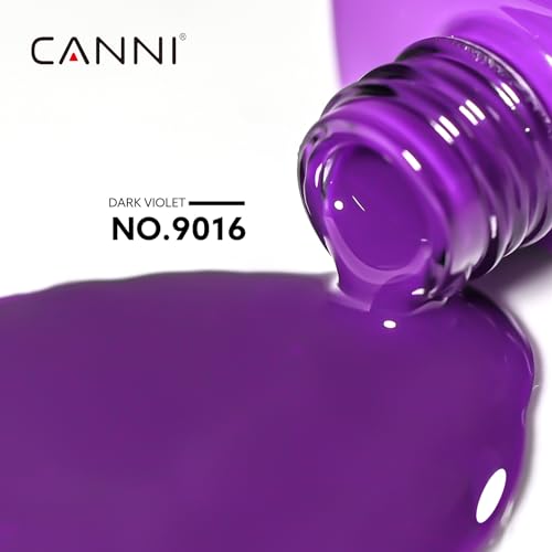 Image of CANNI Purple Gel Nail Polish, 1Pcs Dark Purple Gel Polish Deep Color High Gloss Soak Off U V Nail Manicure Salon DIY