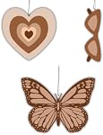 3 Piece Car Air Freshener Fragrance Butterfly Sunglasses Vanilla Scented Retro Heart Aesthetic Pendant Gift Car Interior Accessories Card Gift for Her Vanilla Brown Aesthetic Soft Girl Xmas