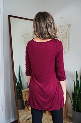 Free To Live 3 Pack Women's Loose Fit Long Elbow Sleeve Extra Long Jersey Tunics #TOP4