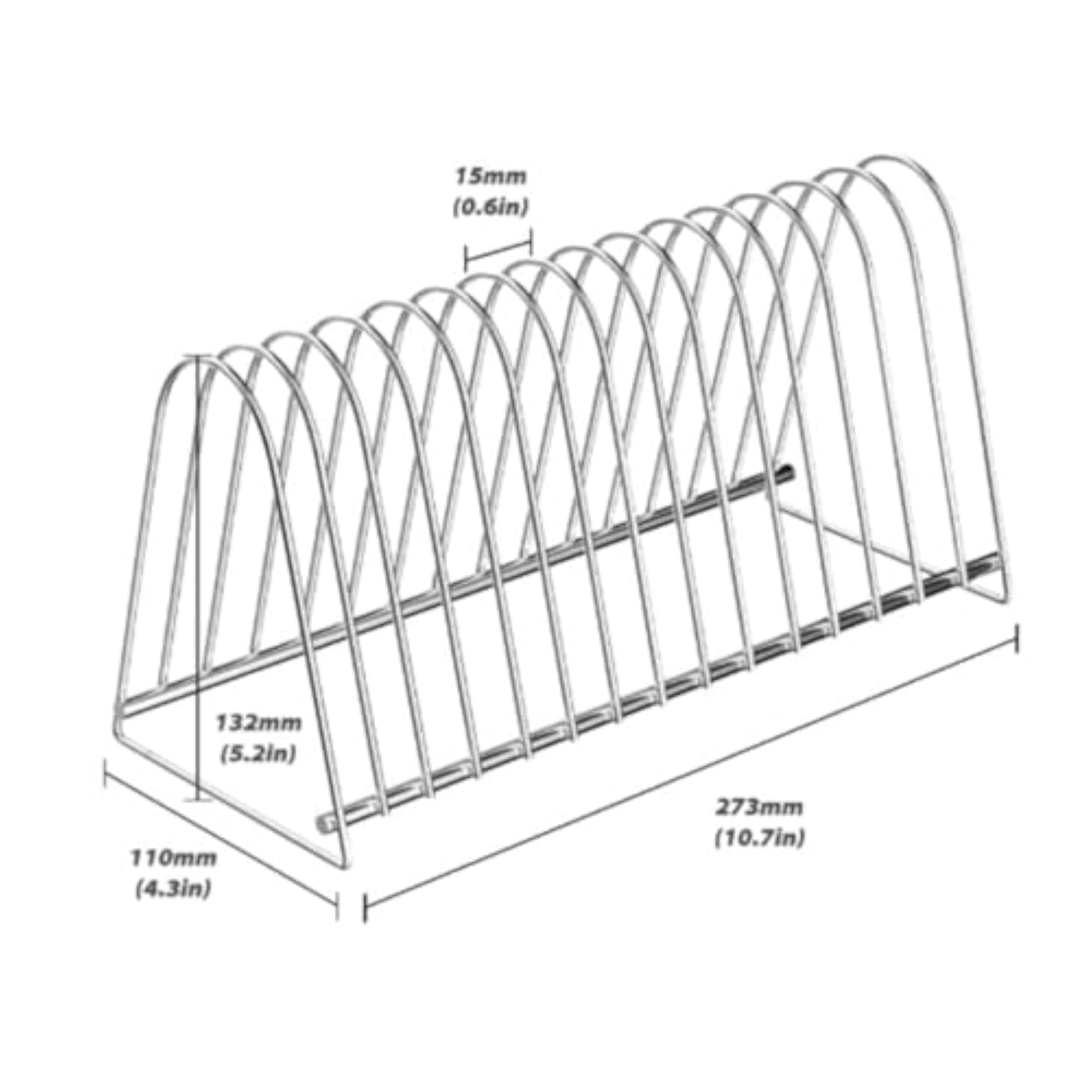 Desktop Media Storage Rack Stainless Steel Metal Record Storage