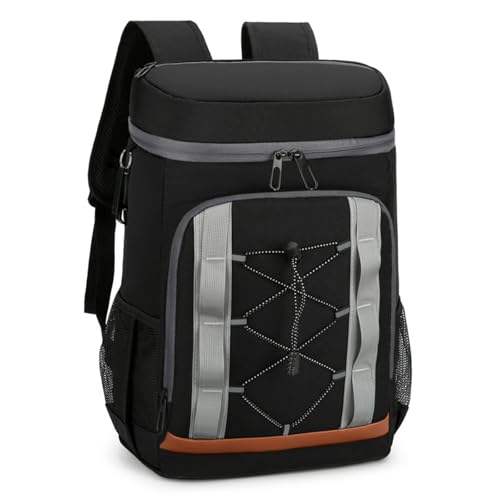 Zaino termico termico da 30 l, grande capacità, per picnic, picnic, spiaggia, campeggio, colore nero