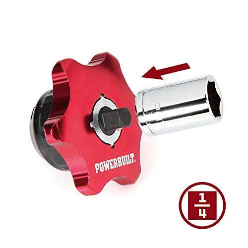Powerbuilt 1/4-Inch Drive 2 In 1 Thumb Ratchet & Bits Driver, Finger Ratchet,Red,941248 #TOP2