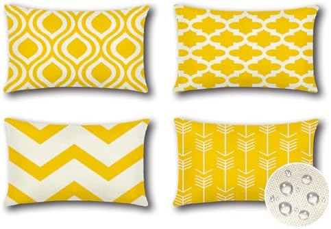 JOTOM Set of 4 Outdoor Cushion Covers Waterproof 30x50cm Geometric Modern Outdoor Pillow Covers Decorative for Patio Garden Bedroom Sofa Chair Bed JOTOM Set of 4 Outdoor Cushion Covers Waterproof 30x50cm Geometric Modern Outdoor Pillow Covers Decorative for Patio Garden Bedroom Sofa Chair Bed