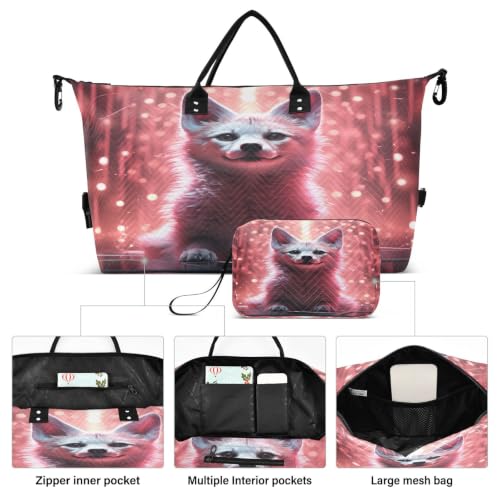 Sac de sport renard fantaisie grand format pour fille et homme avec trousse