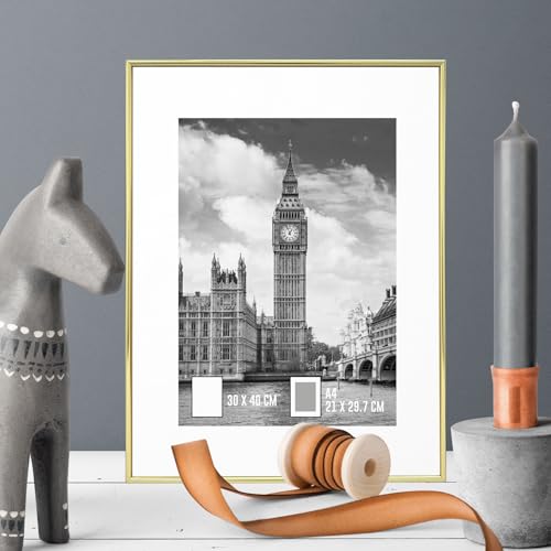 Image of GOmaize Front Loading Aluminum alloy Gold Picture Frame 30x40cm Set of 2 Wall Mounting