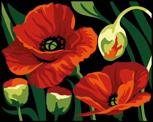 Kit broderie point de croix coquelicots Margot Interstiss canevas