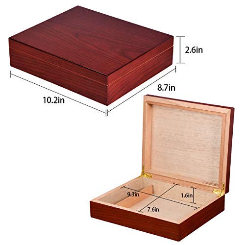 Volenx Cigar Humidor Case, Humidor Cigar Box with Hygrometer and Humidifier, Cedar Lined Cigar Case Hold 25 Cigars
