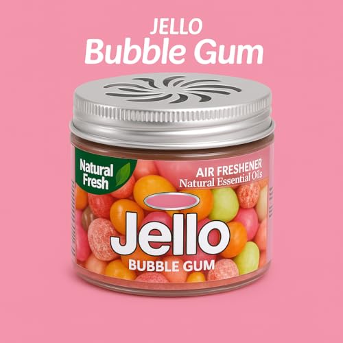 Image of Natural Fresh Bubble Gum Scent Air Freshener - 100% Natural Fragrance | Long-Lasting Car & Home Deodorizer | Pet & Child Safe, Odor Eliminator for Cars, Offices (1 Pcs., Bubble Gum)