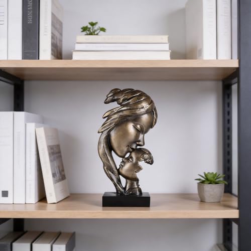 Estatua Abstracta Madre Besando a Hijo en Resina Bronce miniatura 5