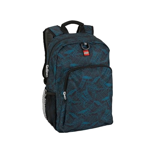 LEGO Iconic Prints Kids School Backpack Bookbag, for Travel, On-the-Go, Back to School, Boys and Girls, with Adjustable Padded Straps and Fun patterns, Blueprint