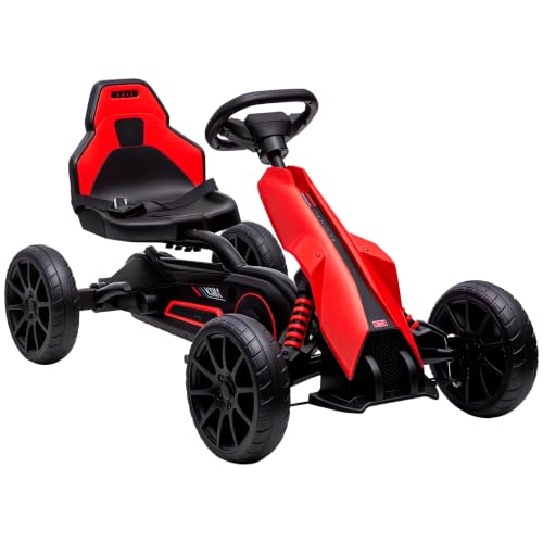 HOMCOM Kart à Pédales pour Enfants Go-Kart 100 x 58 x 58,5 cm Rouge et Noir