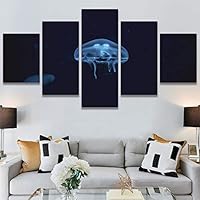 SIGNWIN 5 Panel Canvas Wall Art Light Float for Home Decorations Ready to Hang - 60
