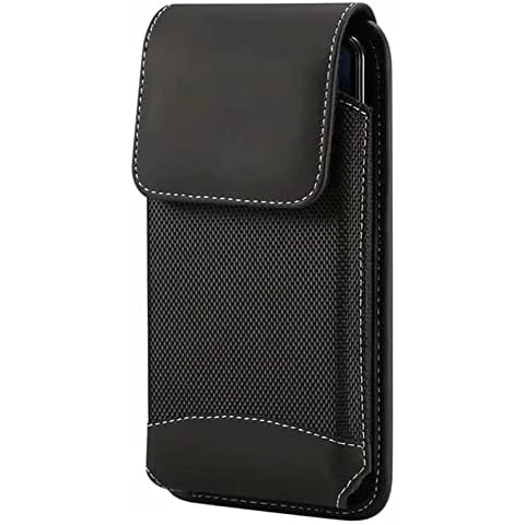 Large Cell Phone Holster Pouch with Belt Loop Carabiner Clip Carrying Case for Moto G Stylus 5G 2022 G Power 2021 G Pure G Play G9 Plus, Galaxy S21 Ultra A22 5G, TCL 20 SE, BLU F91, Nokia G50, LG V60 Cover