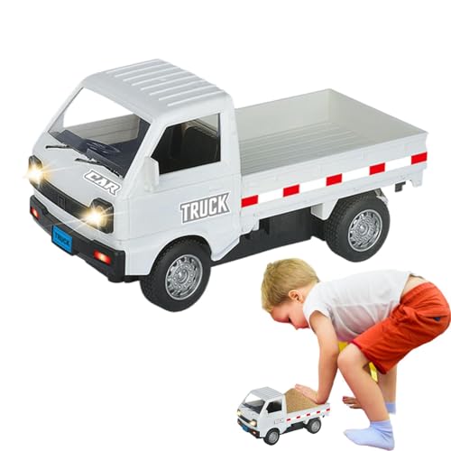 Pzuryhg Remote Control Truck, 1:16 RC Car Electric Pickup Toy, LED Simulation Lights, Realistic Construction Vehicles Drift Auto, Transportation Tool for Boys and Girls