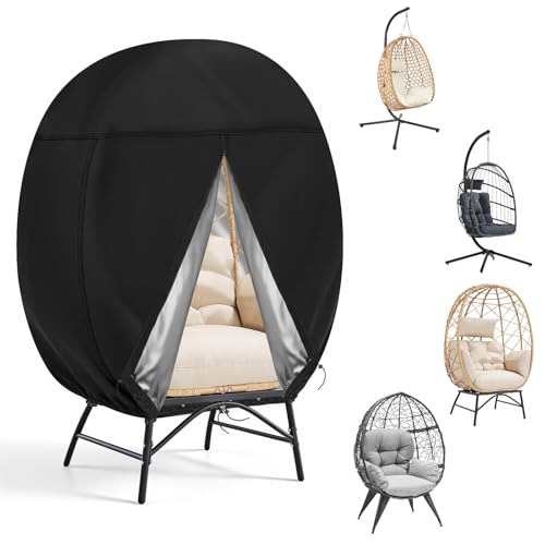 TheElves Egg Chair Cover, Outdoor Egg Chair Covers Waterproof Heavy Duty for SWITTE NICESOUL DoubleTT LEX CRAFT LEVELEVE Yechen CHABATREE Vongrasig Swing Chairs Lounge Chairs - 40"W x 40"D x 56"H by TheElves - Used condition - US$26.92
