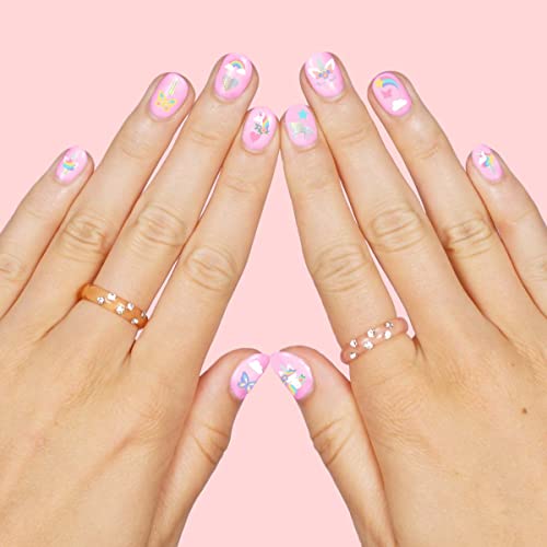 Xo, Fetti Kids Unicorn Nail Stickers - 524 Decals | Birthday Girl Party Favors, Diy Home Activity, Gift, Cute Nail Transfer, Rainbow, Butterfly, Easter Basket #TOP2