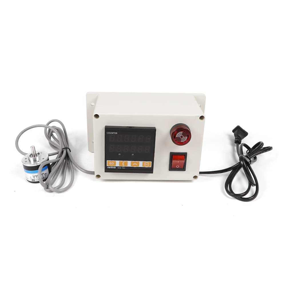 110V Digital Pulse Rolling Wheel Rotary Encoder Distance Meter Electronic Length Meter Measuring Counter Digital Distance Meter Counter Rotary Encoder w/Rolling Wheel 300ppr