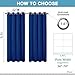 Diraysid Royal Blue Grommet Blackout Curtains for Bedroom Thermal Insulated Room Darkening Curtains Drapes, 52 x 72 inch, 2 Panels