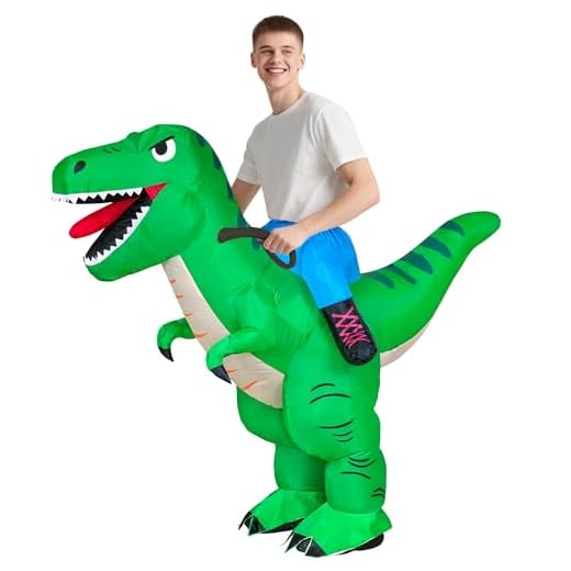 Goenb Aufblasbare Dinosaurier Kostüm Erwachsene, Aufblasen Dion Kostüm Lustige Reiten T Rex Kostüme Erwachsene für Halloween Cosplay Party