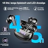 Bluetooth Kopfhörer, Kopfhörer Kabellos Bluetooth 5.4 3D HiFi Stereo, In Ear Kopfhörer mit 4 ENC...