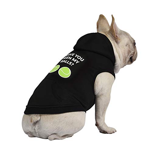 Hde Dog Hoodie Fleece Dog Sweater Hooded Sweatshirt For Large Medium Small Dogs (Tennis Balls, Small) #TOP1