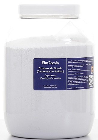 Cristaux de Soude boite hermétique 3kg avec doseur à l'intérieur - EluOecolo Made in France