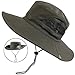 CAMOLAND Sun Hat with Removable Mesh Head Net Safari Hat Outdoor UV Protection Army Green