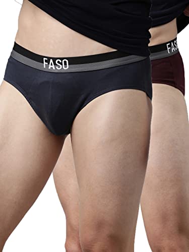 Image of FASO Men's Cotton Briefs | Ultra-Soft Durable Waistband | Modern Square Cut Fit | Tagless & Label-Free Comfort