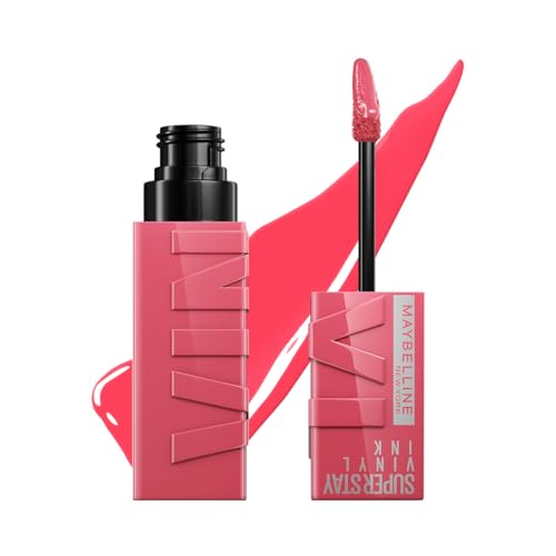 Maybelline Labial líquido brillante Superstay Vinyl Ink Tono Rogue, 4.2ml - Dura hasta por 16H, brillo instantáneo sin grumos, sin transferencias