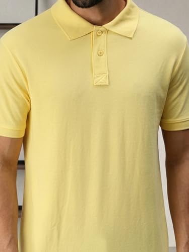 Image of Lux Cozi Men's Cotton Solid Polo Tshirt | Collar Tshirts | Half Sleeves | Stylish & Premium All Day Wear | Pack of 1
