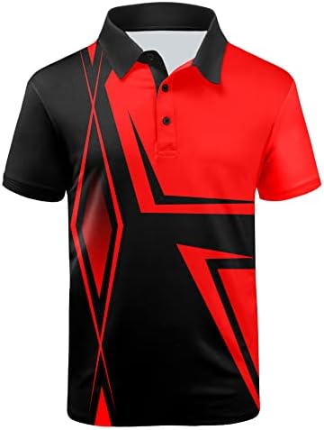 ZITY Golf Polo Shirts for Men Short Sleeve Athletic Tennis T-Shirt 048-Red 3XL