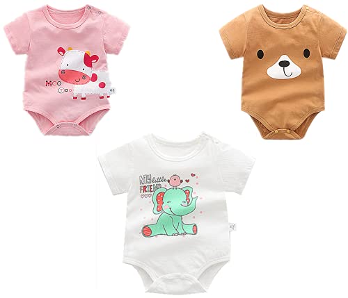 TYTF Lot de 3 bodies à manches courtes pour bébé - 100 % coton bio - - 47 cm Cover