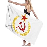 Telo da Spiaggia Bandiera Dell'Unione Sovietica Ultra Assorbente Asciugamano Mare Portatile Resistente Asciugamani Sportivi per Sauna Piscina Hotel 80X130Cm