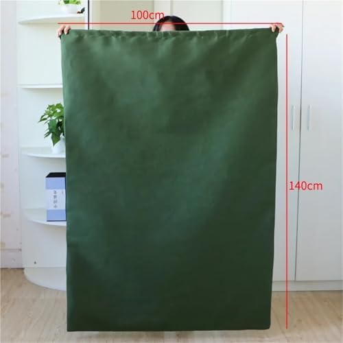 Extra Large Heavy Duty Moving Bags - Thickened Canvas Dustproof Storage Pouch for Clothes, Blankets & Quilts - Eco-Friendly Green Drawstring Tote (XL)