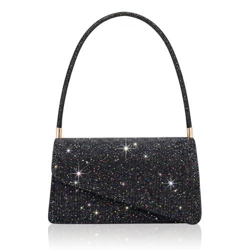Image of Evening Bag Formal Clutch Purses for Women Lady Girl Glitter Handbags Asymmetrical Flap Shouder Bag for Wedding Party