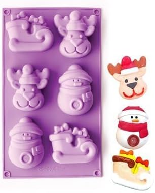 Christmas Silicone Mold – 6 Cavity 3D Fondant & Chocolate Baking Mold Tray for Cake, Candy, Jelly, Cupcake & DIY Crafts