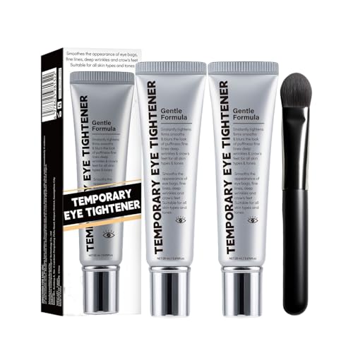 2PC Perfection Eye Tightener, crema tensora instantánea para debajo de los ojos con pincel, crema tensora hidratante suave para el cuidado de la piel, reduce las líneas de expresión, las bolsas