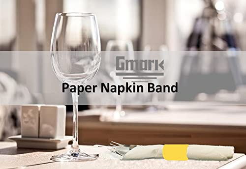 Gmark Paper Napkin Band Box Of 500, Paper Napkin Rings Self Adhesive (Yellow) Gm1108A #TOP1