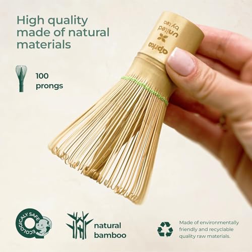 Té Matcha japonés ceremonial 100g con batidor de bambú miniatura 7